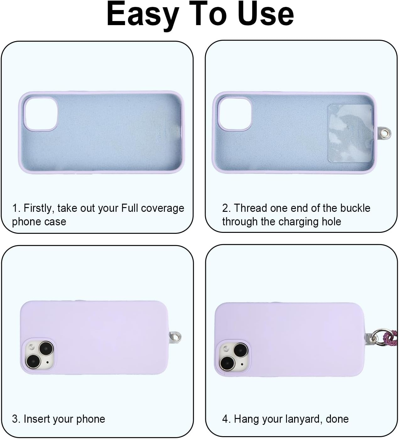 BOXOB 4Pcs Rhinestone Phone Wrist Strap, Bling Cellphone Lanyard Anti-Lost Moblie Phone Wristlet Holder with Tab Metal Keyring & Short Tether for Women Keys Purse (4 Colors) image number 3