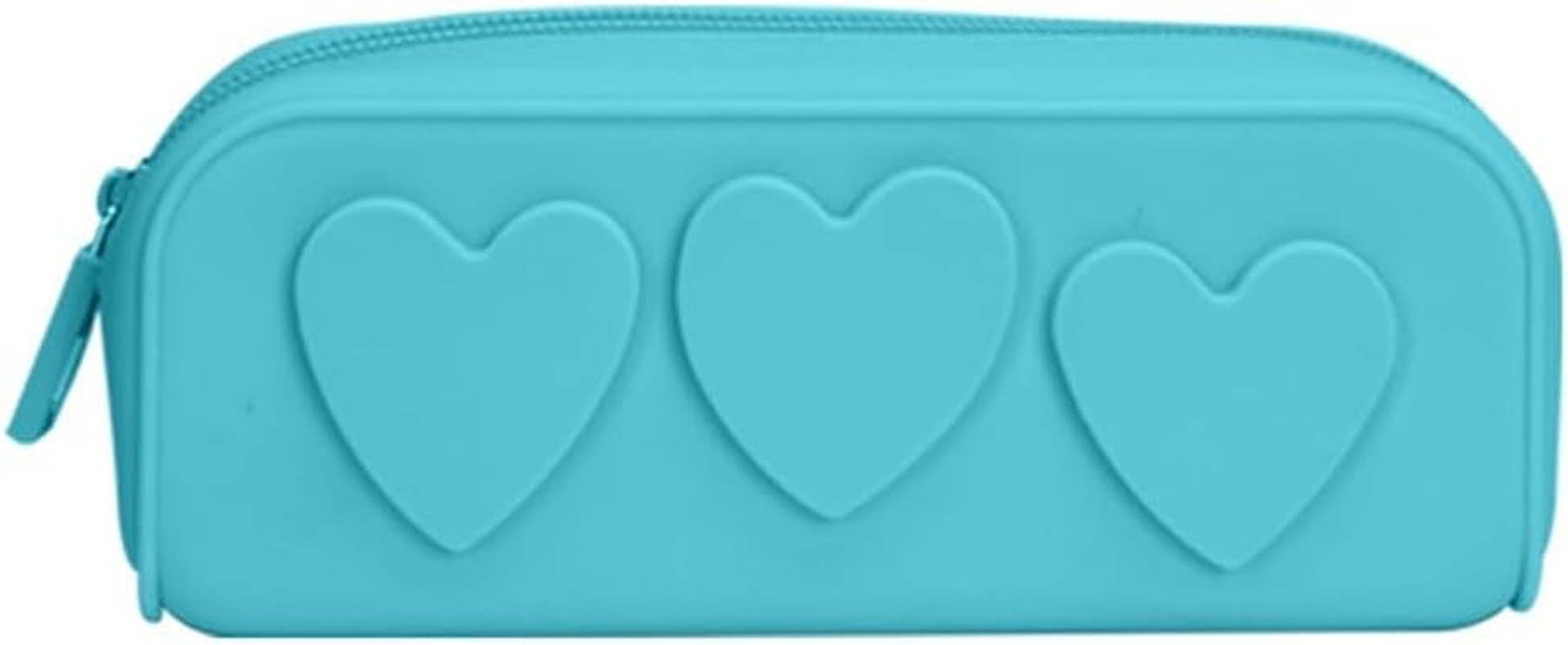 DDPOND Makeup Bag Cosmetic Bag Heart Cosmetic Pouch Pencil Case Toiletry Bag Silicon Makeup Organizer Bag for Makeup Brush - Rose Red image number 2