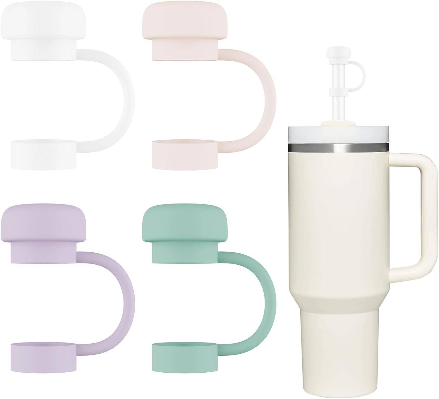 4 Pcs Straw Covers for Stanley Cup 40-20 Oz, 0.4 Inches Silicone Straw Cover Caps, Stanley Cups Accessories, Dust-Proof and Leak-Proof (4 Straw Covers) image number 4