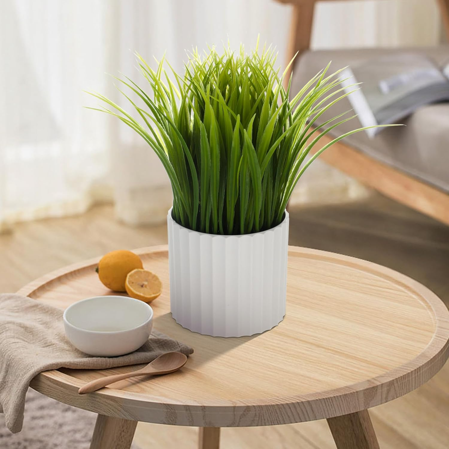 Artificial Plant Wheat Grass &ndash; Fake Potted Plant Indoor Plant Artificial Grass Plant Decor for Home and Office (10&rdquo;, Grass), Ag10P image number 3