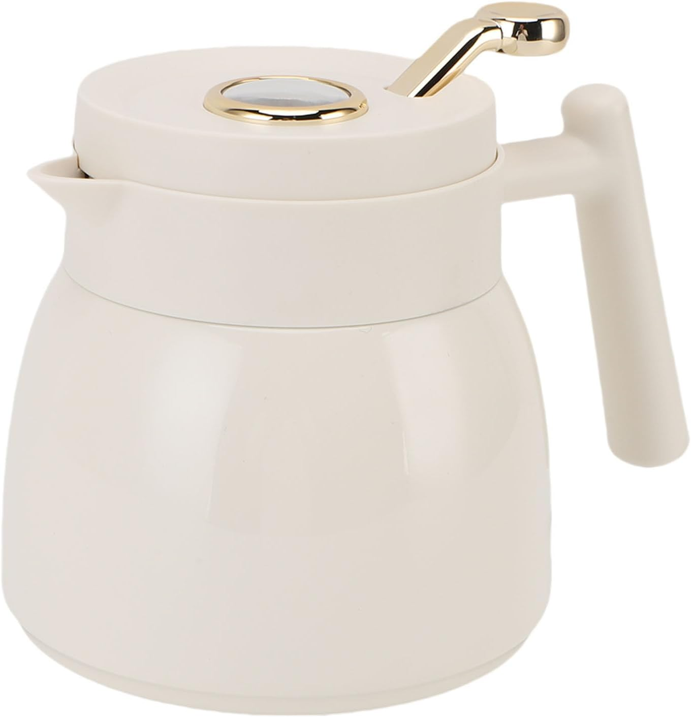 Thermal Coffee Carafe, 880Ml Stainless Steel Vacuum Insulated Thermal Tea Pot with Filter, Coffee Pot Water Beverage Pitcher Dispenser with Mechanical Temperature Display (White) image number 3