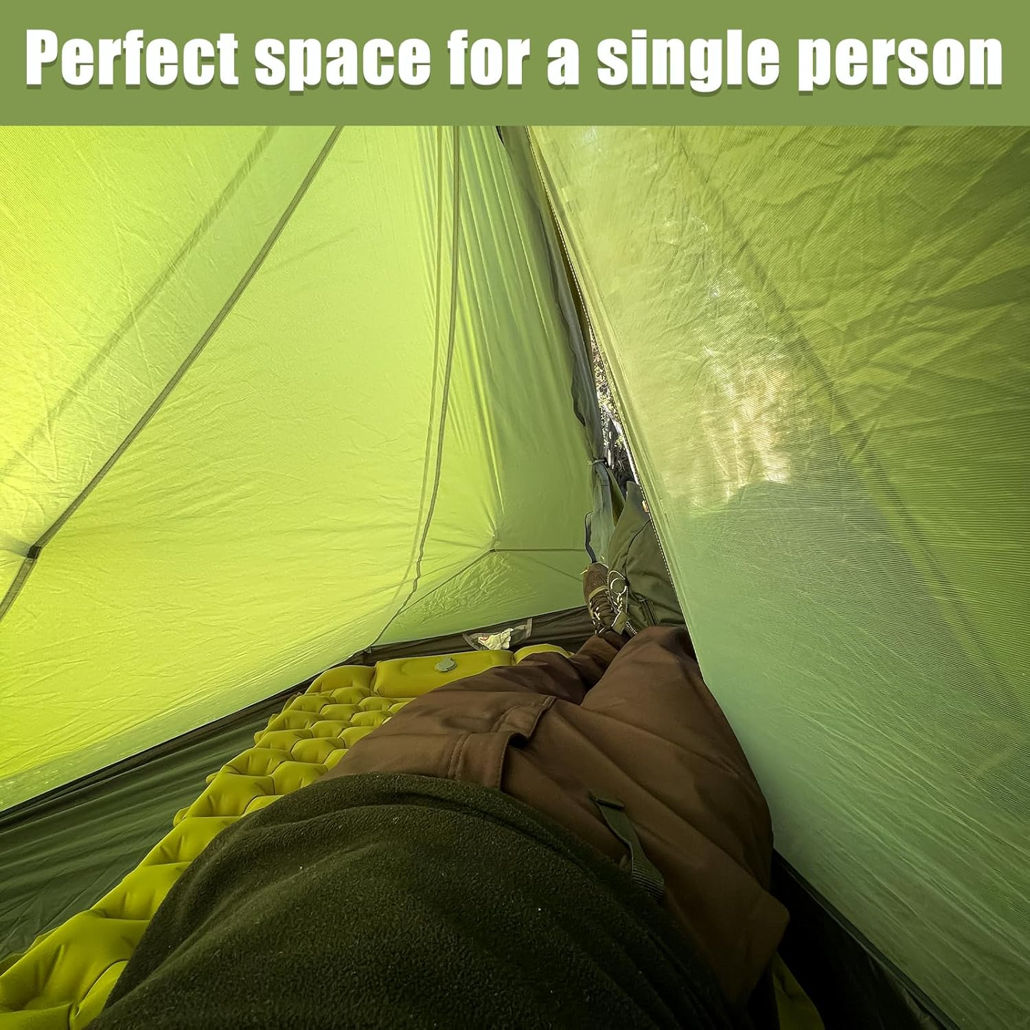 Night Cat Backpacking Tent One 1 Person for Professional Hiker Ultralight Bivvy Tent Camping Hiking Mountaineering Waterproof with Mosquito Net Double Layers 2.3X0.8M image number 5