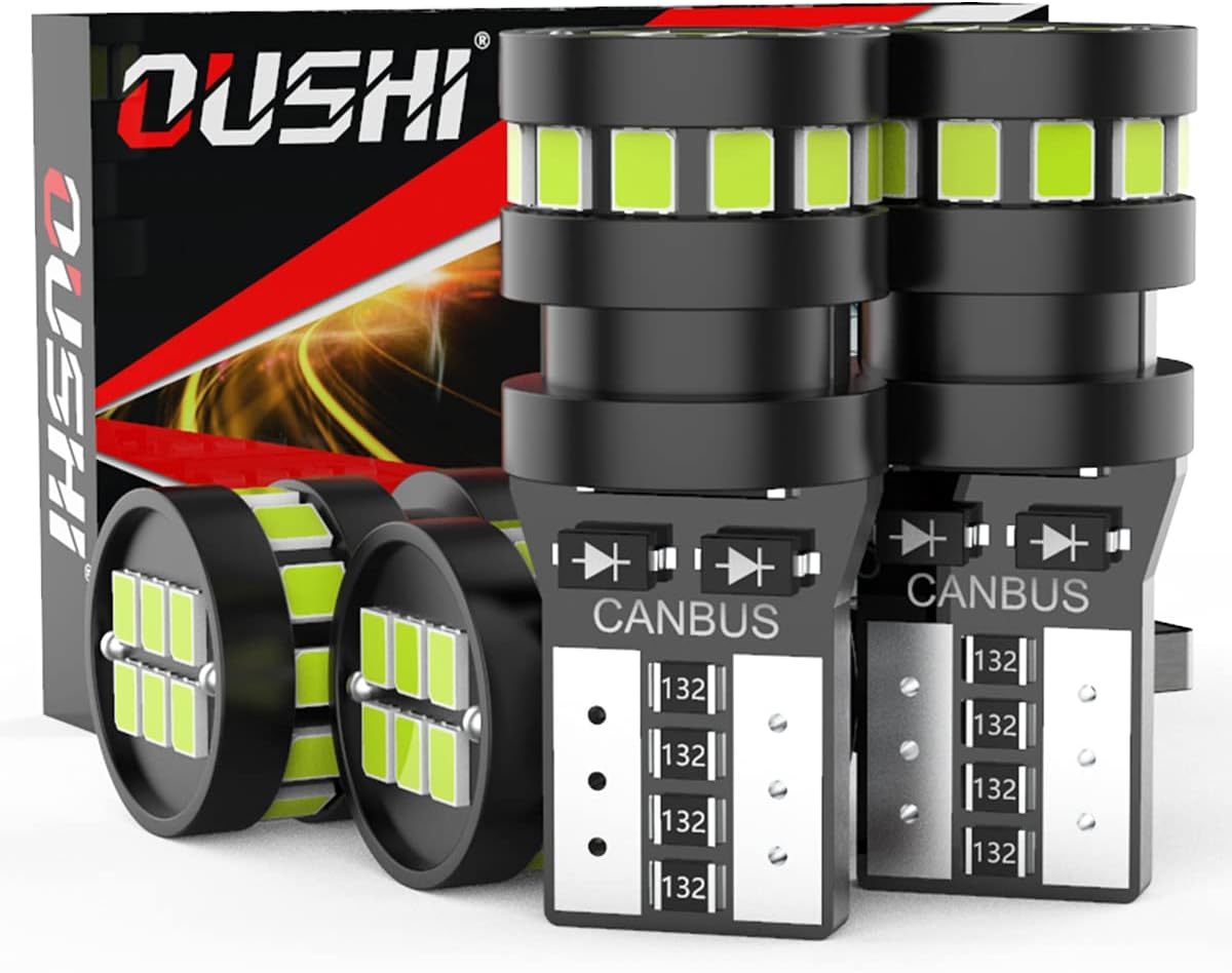 W5W LED Bulb, OUSHI Canbus Error Free T10 501 194 168 2825 12V Replacement Bulbs for Car Interior Dome Map Door Courtesy License Plate Lights, 6500K Xenon White(Pack of 4)