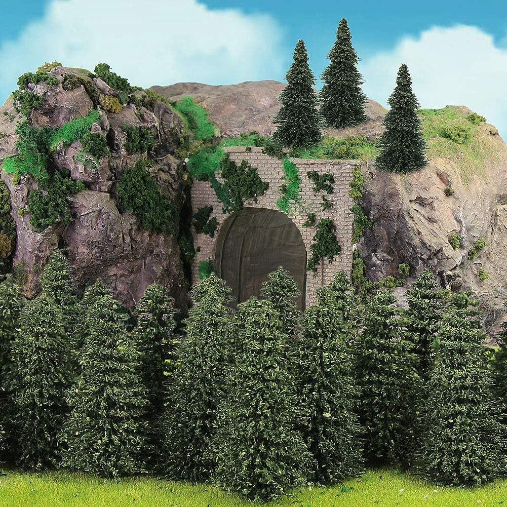 50PCS Dark Green Pine Model Cedar Trees 52Mm for Model Railroad Scenery Landscape Layout HO N Scale New S0805 image number 2