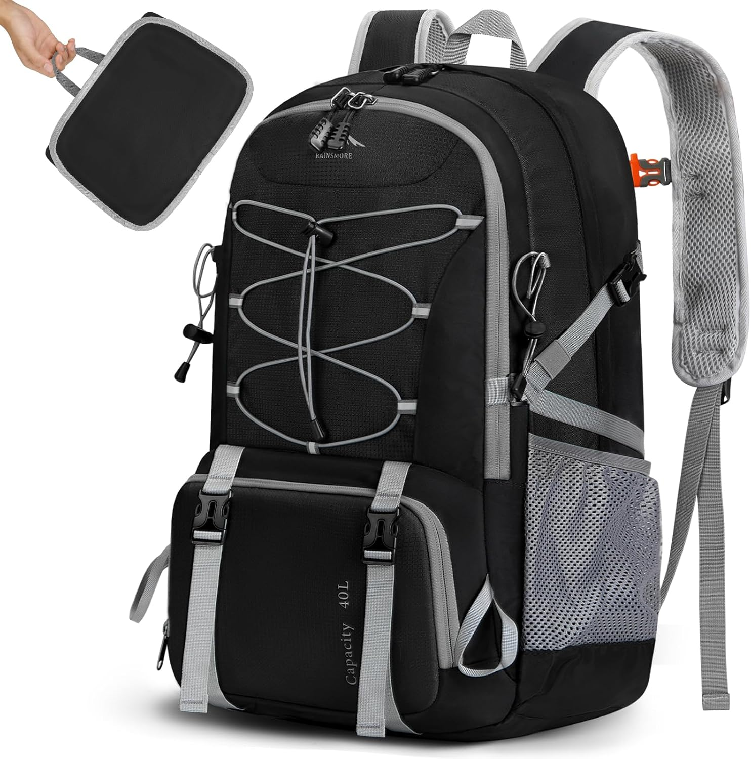 Hiking Backpack 40L Waterproof Camping Backpack for Men Women Lightweight Outdoor Sport Daypack Packable Hiking Backpack for Climbing Travel Touring