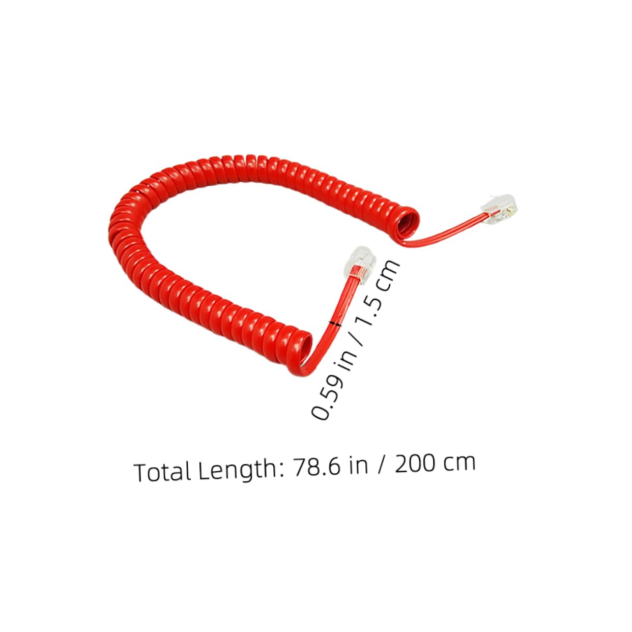 SHINEOFI 12 Pack Curly Phone Receiver Cord 2M Telephone Connection Line for Landline Phones Tangle- image number 2