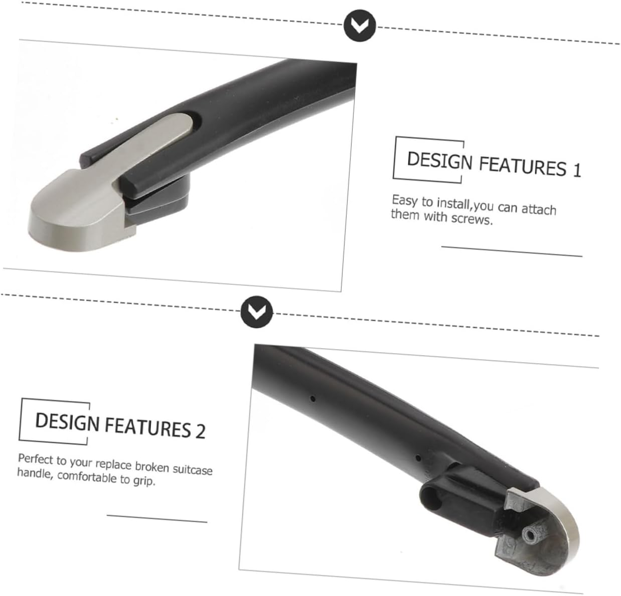 TEMPNAP Plastic Suitcase Handle Replacement for Travel Luggage Case with Screws Anti-Slip Grip for Suitcases Boxes and Travel Bags Lightweight and Comfortable Carry Handle image number 2