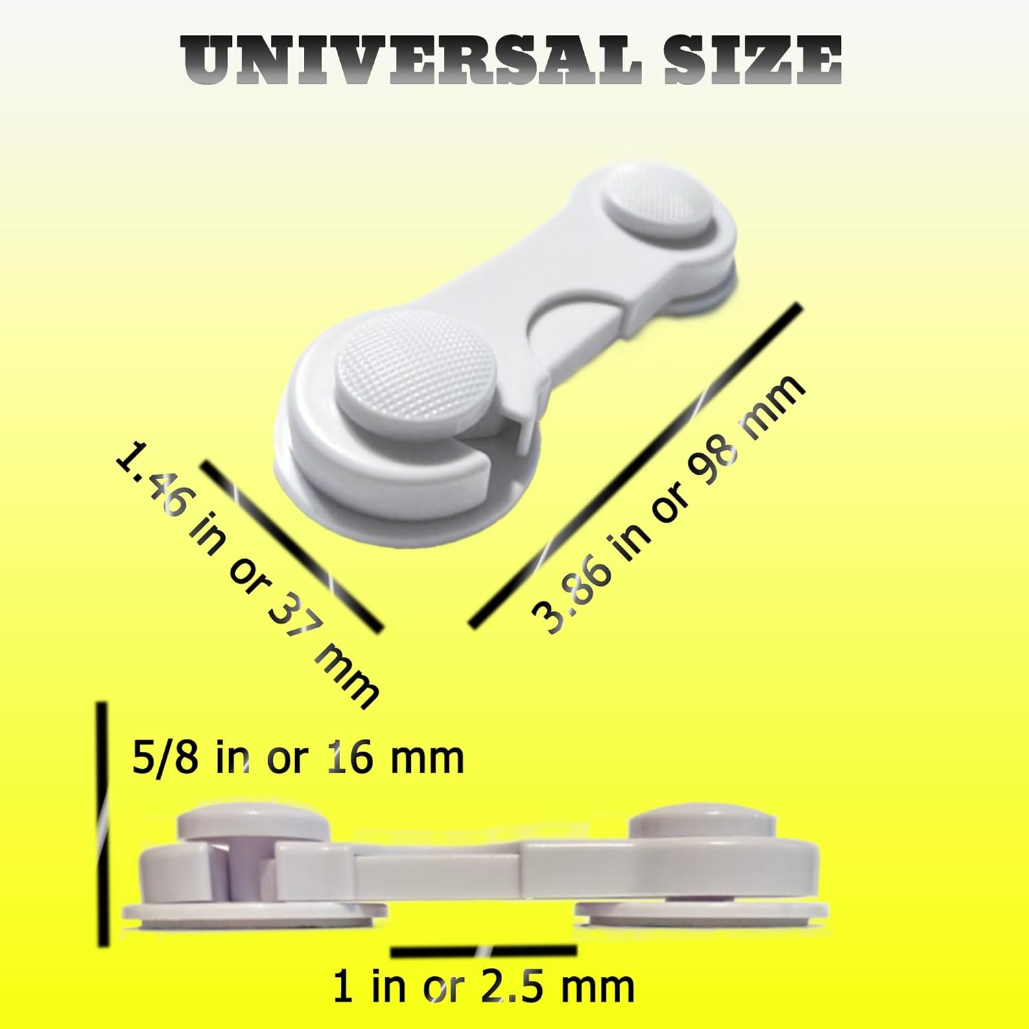 Cabinet Door Locks for Baby Proof and Child Safety, 5 Pack Cabinet Locks with Adhesive for Drawer Cupboards Fridge Closet and Pantry, Childproof Door Latch (Color White - 5 PCS) image number 3