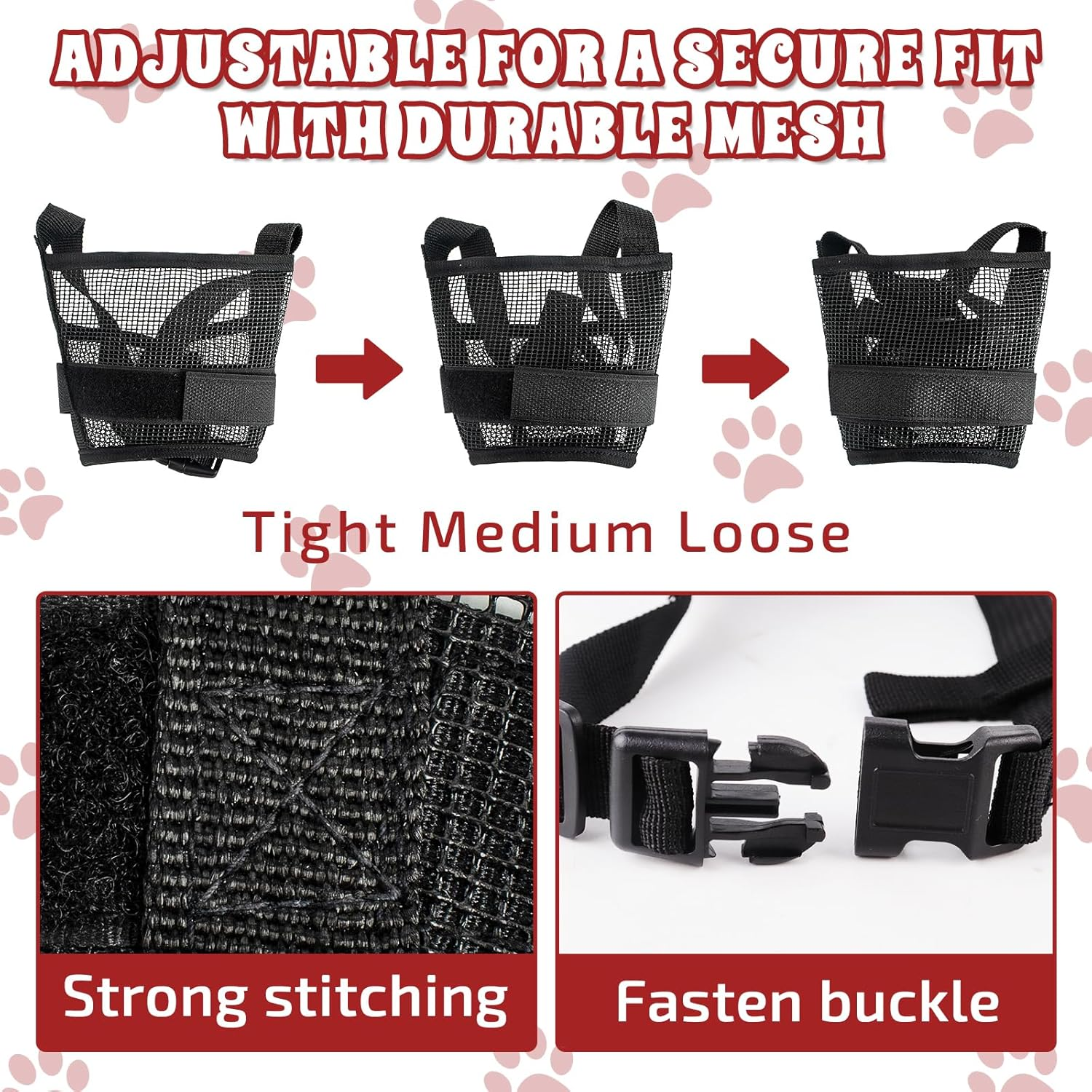 Byhoo Dog Muzzle Cover for Large Medium and Small Dogs Comfortable & Adjustable with Ultra-Breathable Soft Mesh Prevent Biting Barking and Chewing (Fits Mouth Size 8.66-11.02 Inches) image number 1