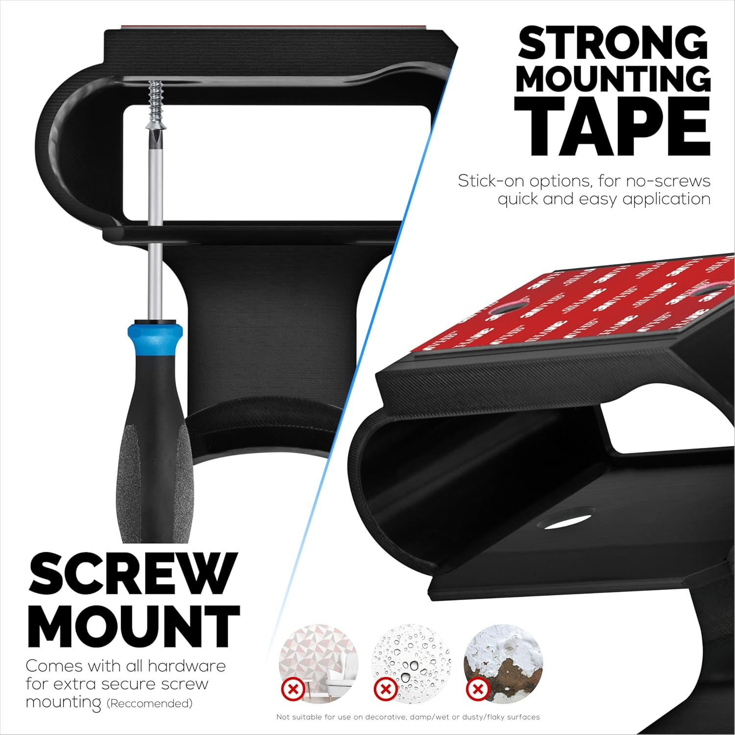 Under Desk Headphone Hanger Stand for Steelseries Arctis Nova Pro Wireless Headsets with Dock for the Wireless Base Station by Brainwavz (HPS02) image number 1