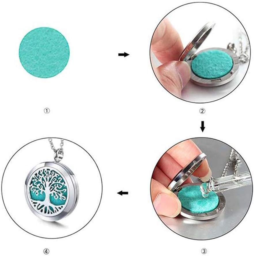 Aromatherapy Essential Oil Diffuser Necklace 316L Stainless Steel Locket Pendant with 24 Inch Chain image number 3