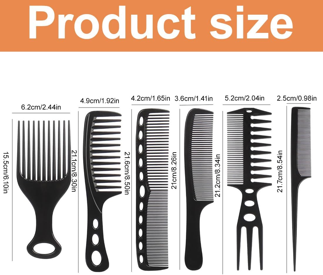 EUYKQNOI Hairdresser Set Styling Comb Men'S Set Professional Wide Teeth Slick Back Hair Comb Rat Tail Hair Brush Detangling Comb and Teasing Comb Hairdresser Comb for Men Hairdressers Hair Styling, 6 image number 4
