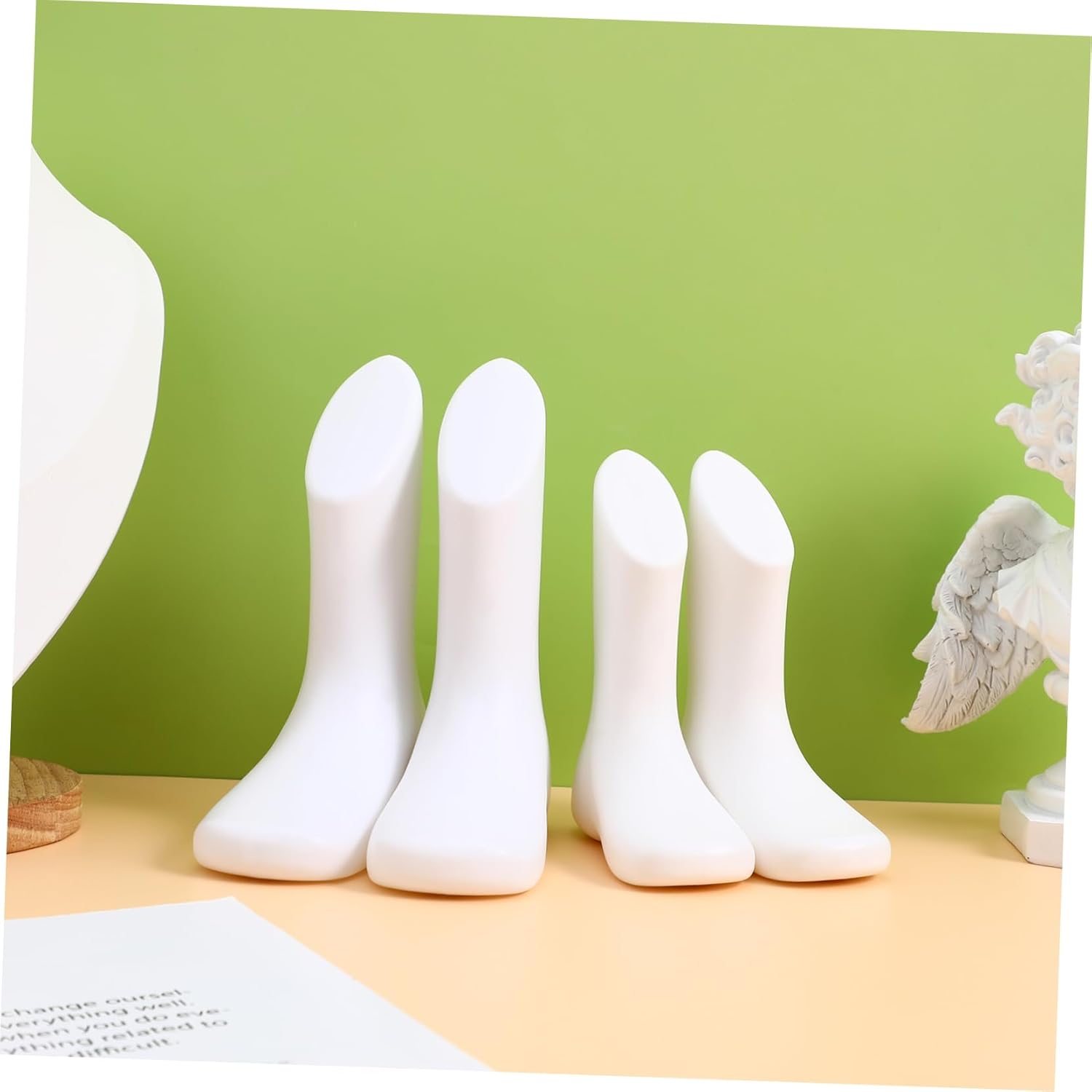 Alipis 4Pcs Reusable Baby Foot Mannequin Models Plastic Small Foot Display for Toddler Shoes Lightweight Store Accessory Neutral Colour Easy to Clean image number 1