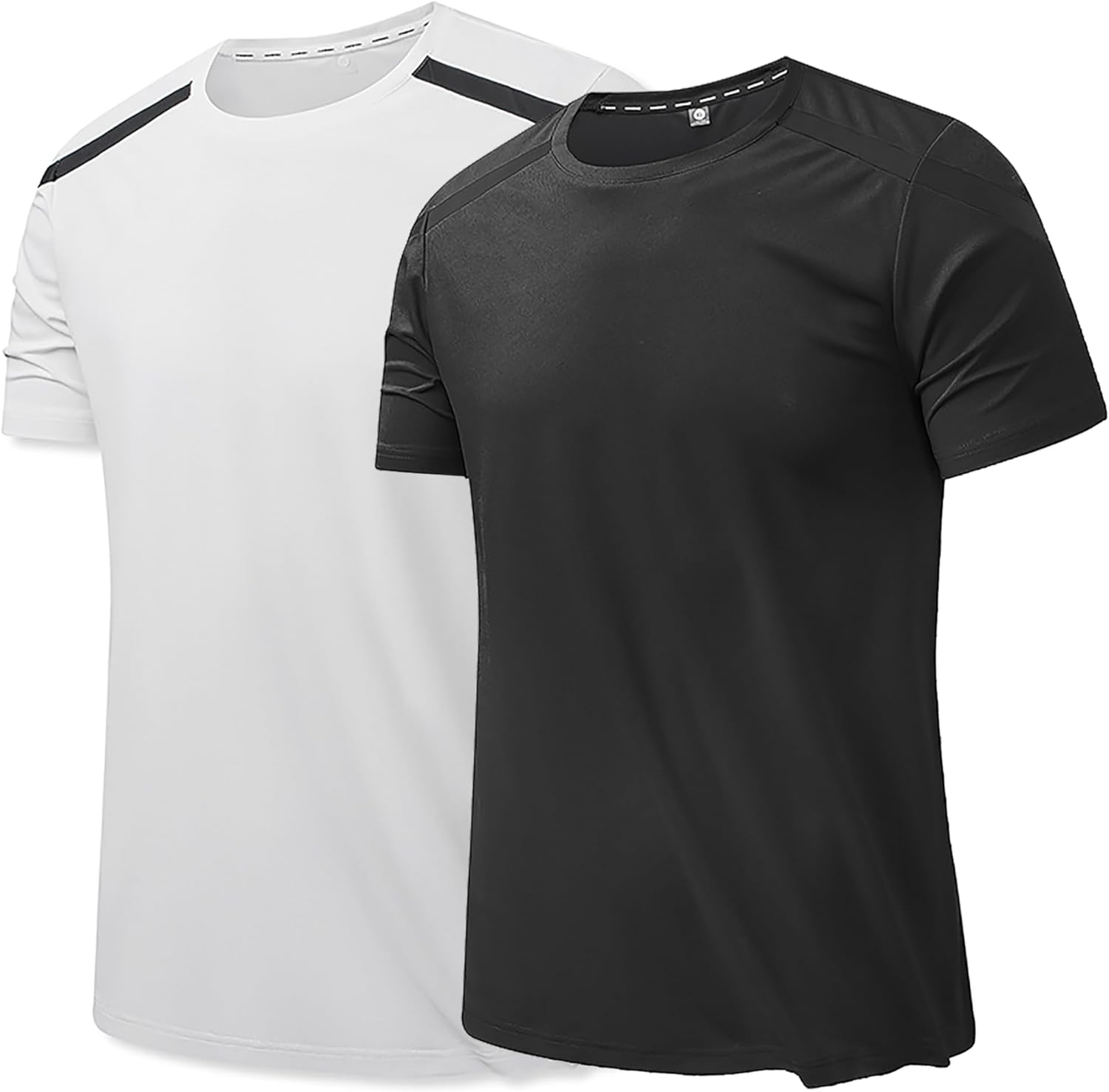 Zingther Men'S Elevated Quick Moisture-Wicking Pique Fabric Tee Shirt for Running and Tennis, Athletic Short Sleeve Gym Sport T-Shirt, 2-Pack image number 2