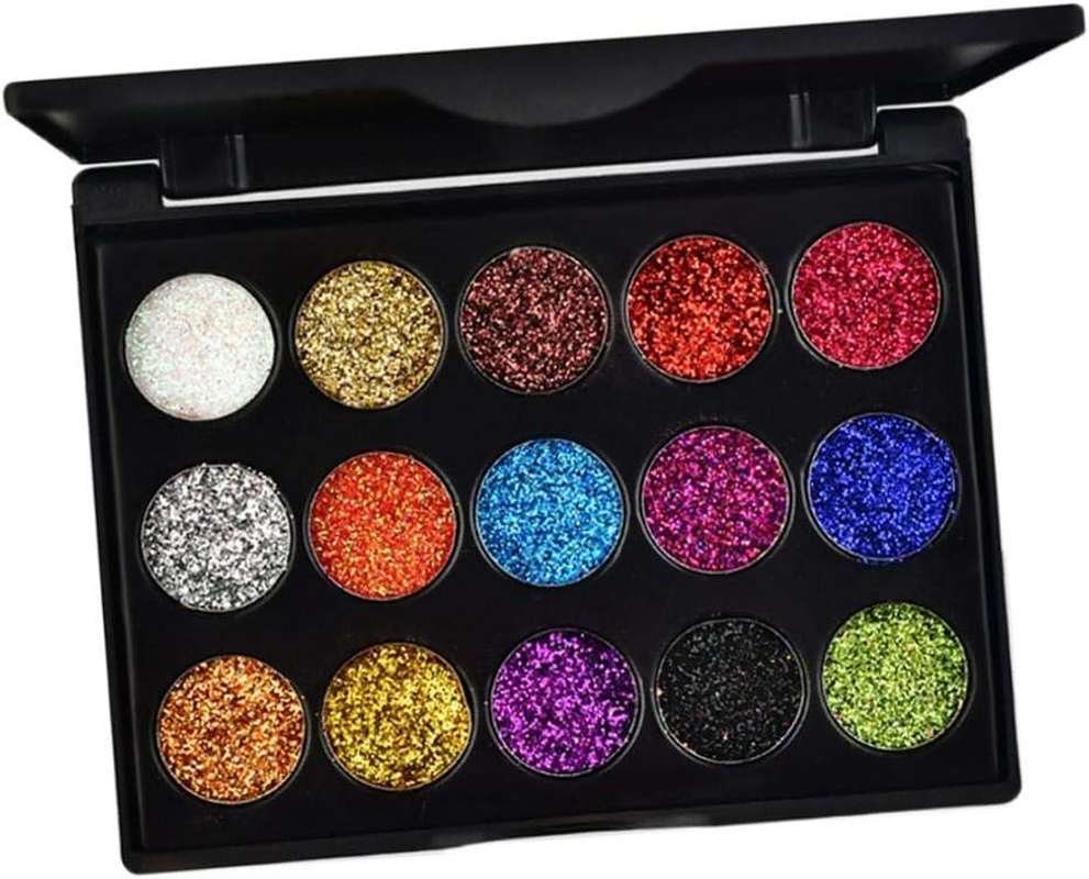 15 Color Glitter Eyeshadow Palette Mermaid Smudgeproof Eye Makeup Powder Set 02 Style 2 image number 3