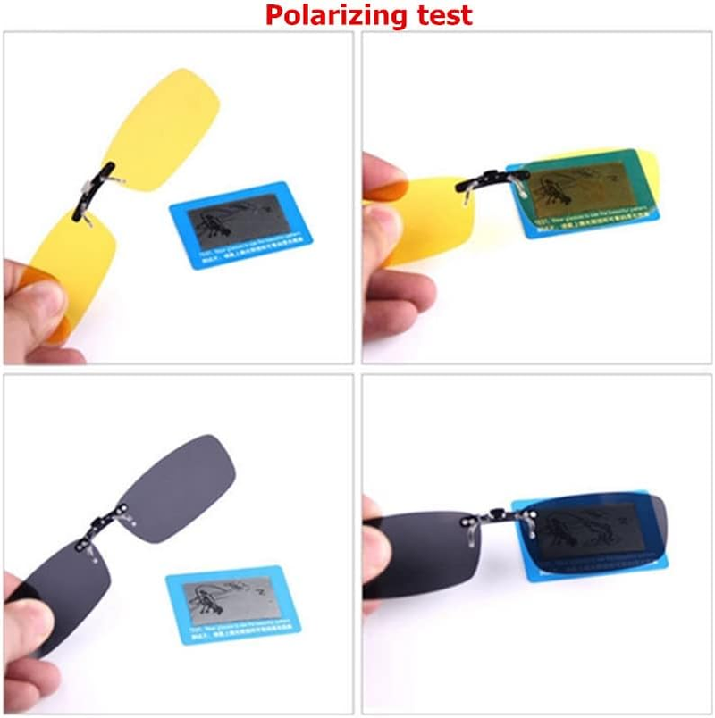 Polarized Unisex Clip on Sunglasses, Anti-Uva UVB Flip up Sunglasses for Driving Fishing Cycling Holiday Sun Men Women - Brown image number 4