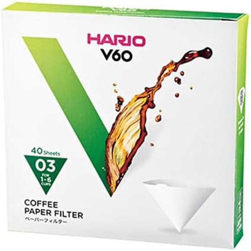 Hario V60 Paper Coffee Filter, Size 01, White, 100Ct Box