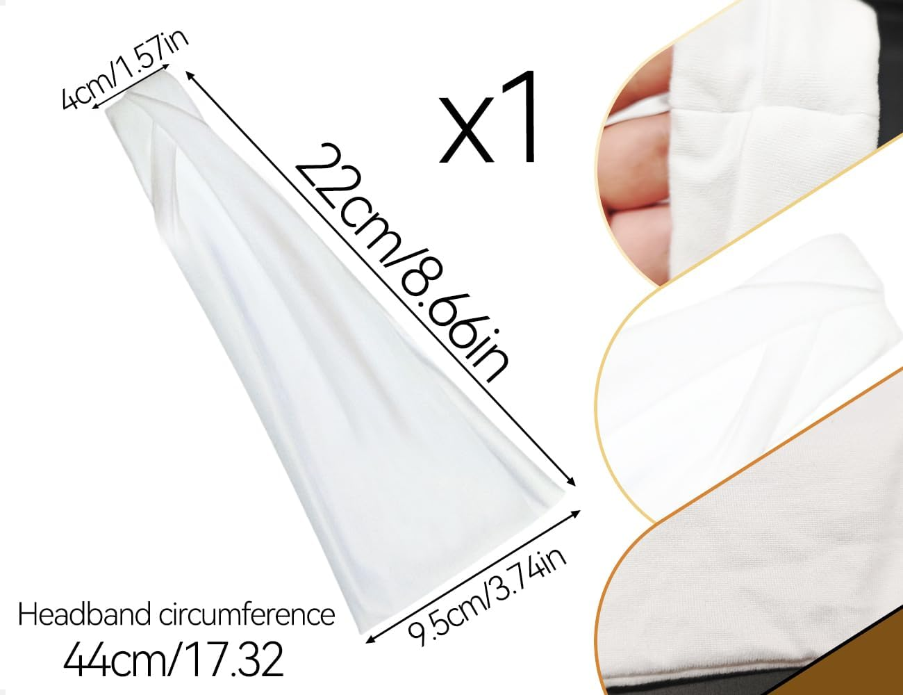 Emezddo Hair Band, Non-Slip Elastic Wide Soft Headband, Used for Sports, Gym, Running, Exercise, Gym, Basketball, Cycling (White)