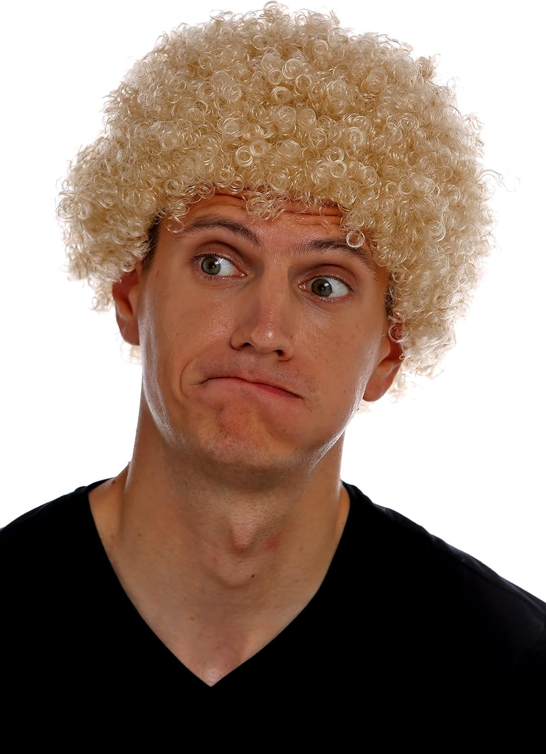 WIG ME up - MMAM-9M-K3070 Wig Carnival Men'S Women'S Clown Yellow Short Afro Kinky Curly Curly Head