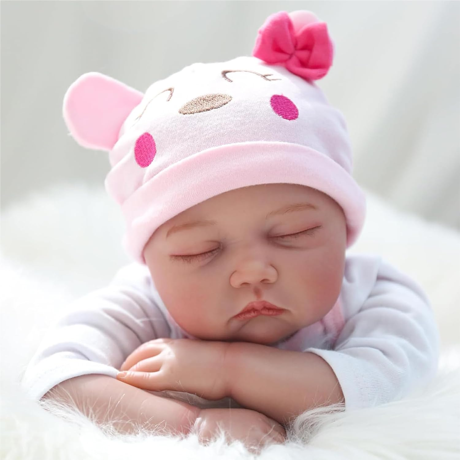 22Inches 55Cm Reborn Doll Baby Girls Realistic Handmade Soft Silicone Vinyl Beautiful Newborn Baby Dolls Real Life Baby Dolls Suitable for Ages 3+ Toys Gifts image number 4
