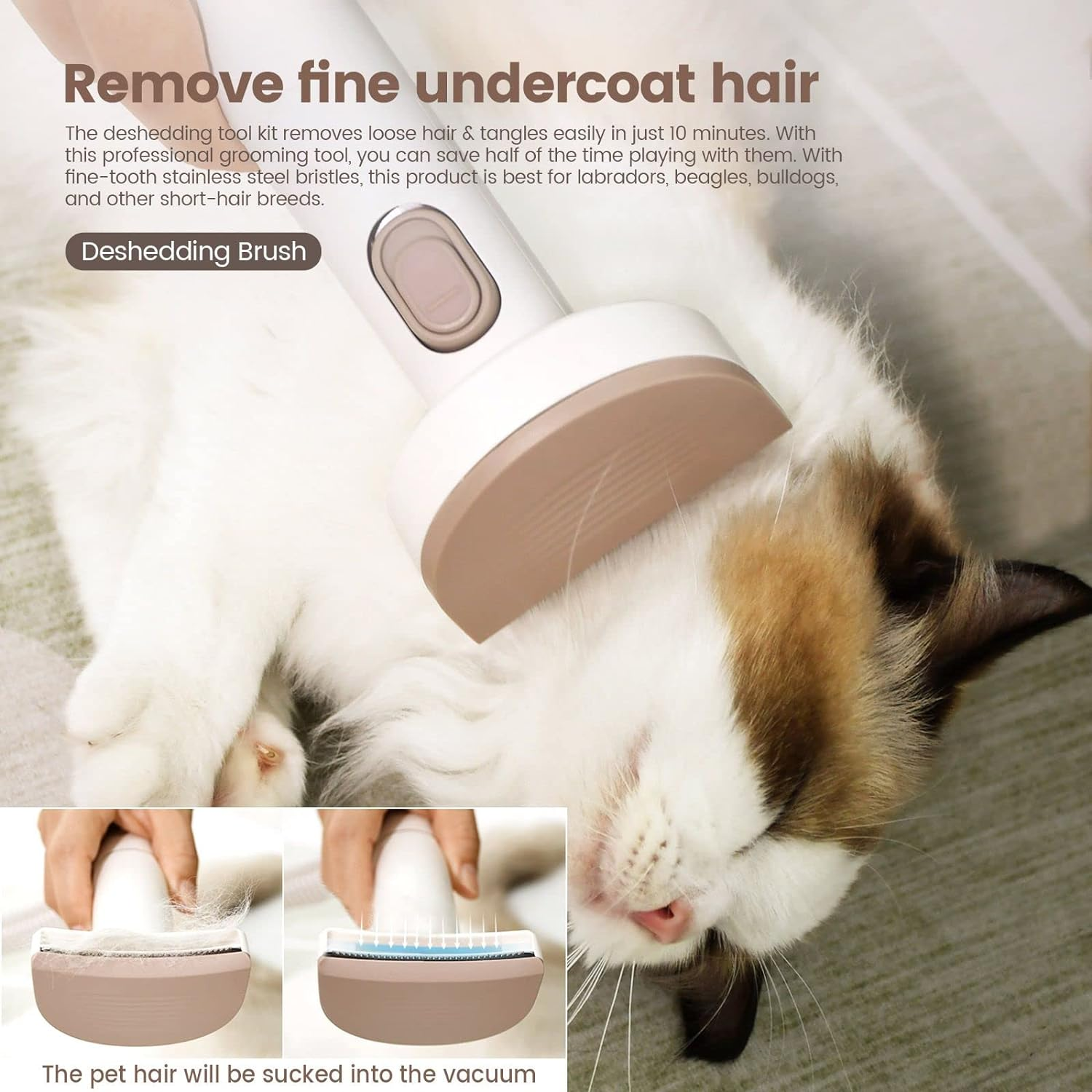 Pet Scene Dog Grooming Kit,6 in 1 Dog Grooming Vacuum Cleaner Hair Remover Clipper Deshedding Slicker Brush Trimmer Pro Groomer 3 Suction Levels,With 5 Professional Tools image number 1