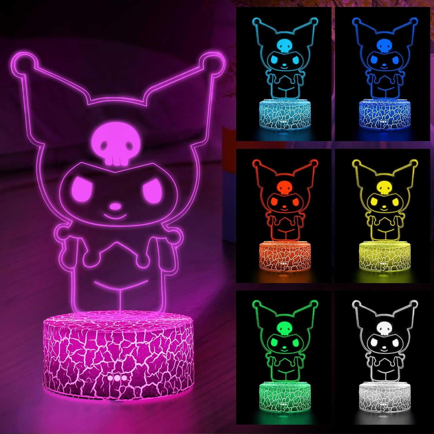 SAIDIC Cute Night Light,Cartoon Night Light,Anime Charater 7 Color Change Decor Lamps,Gifts for Christmas Birthday image number 4