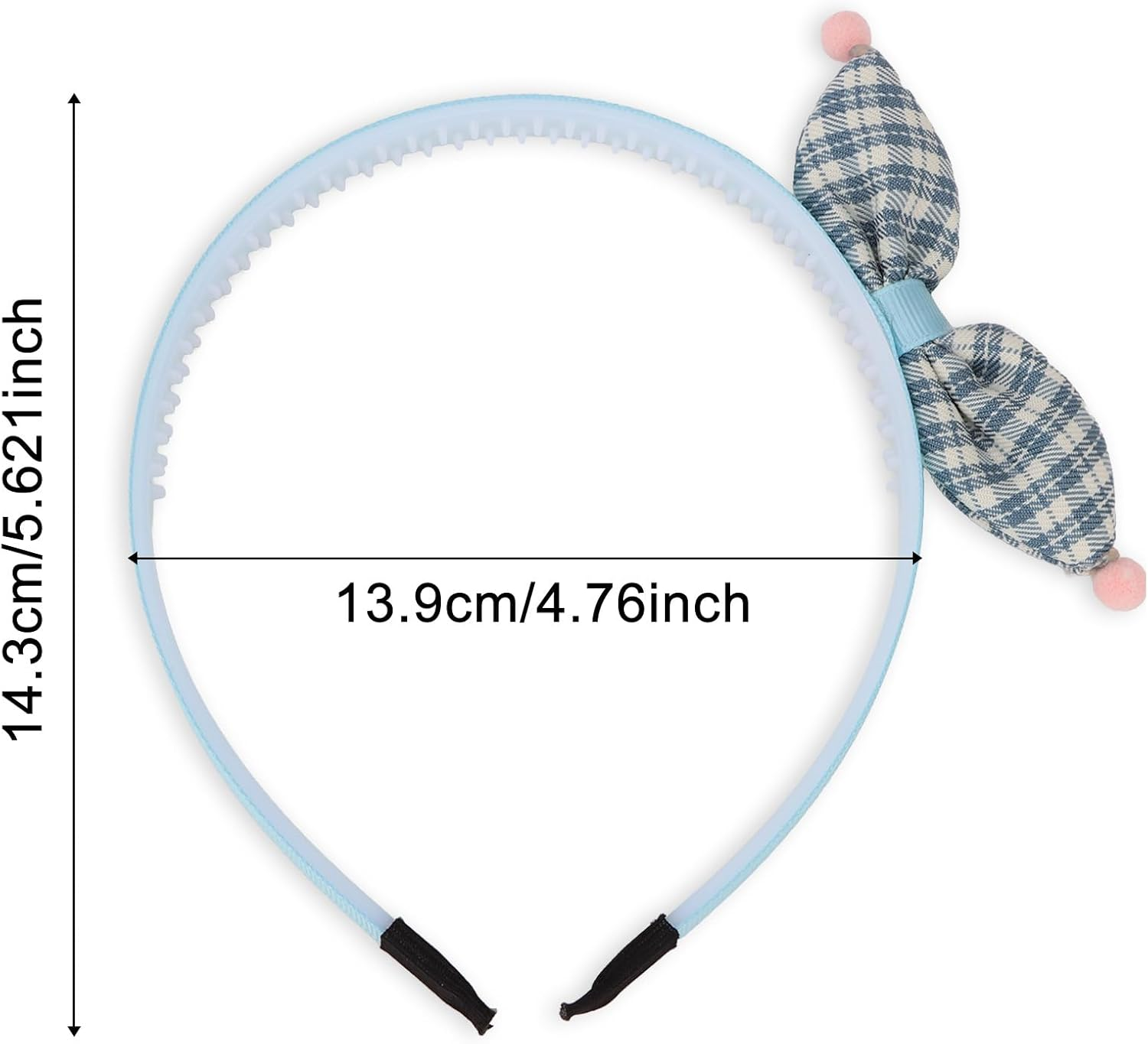 Bumlofa Pack of 5 Women'S Checked Bow Headbands, Retro Design with Teeth for Headbands, Girls, Matching Hair Accessories for Parties & Everyday Looks, Trendy Headband image number 1