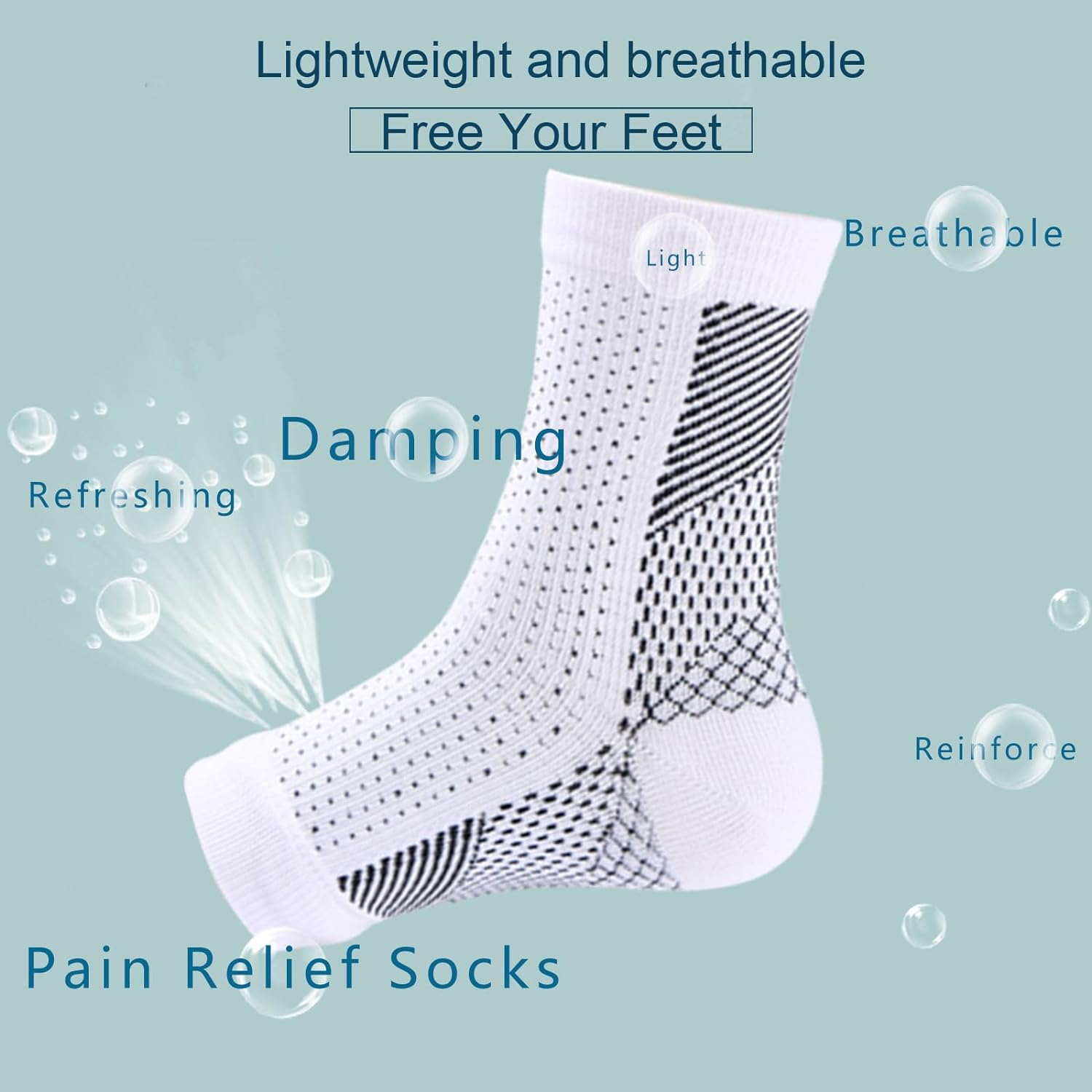 4 Pairs Neuropathy Socks Neuropathy Compression Socks, Soothe Socks for Neuropathy Pain