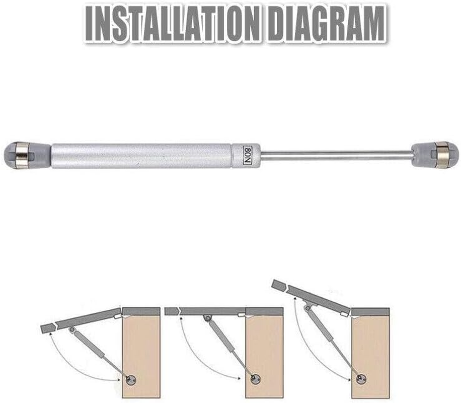 AIMALL 4PCS 60N/80N/100N Gas Strut Cabinet Hinges &ndash; Soft Close Lid Support for Kitchen Cupboard, Wardrobe, 26.5Cm (10.4") Heavy Duty Metal Stay image number 6