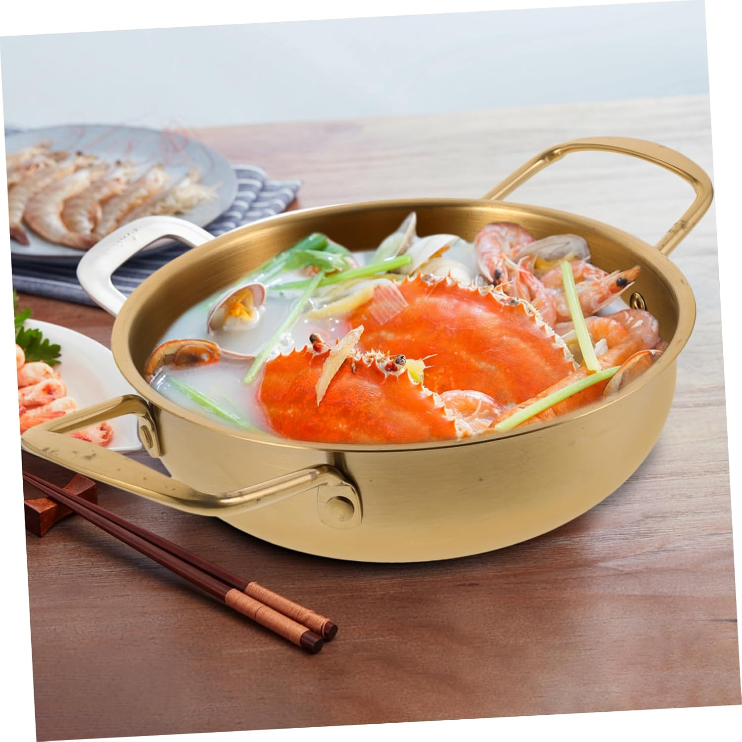 FUNOMOCYA 1Pc Household Noodle Pot Stainless Steel Stockpot with Binaural Handles and Easy to Clean for Ramen and Soup Cooking