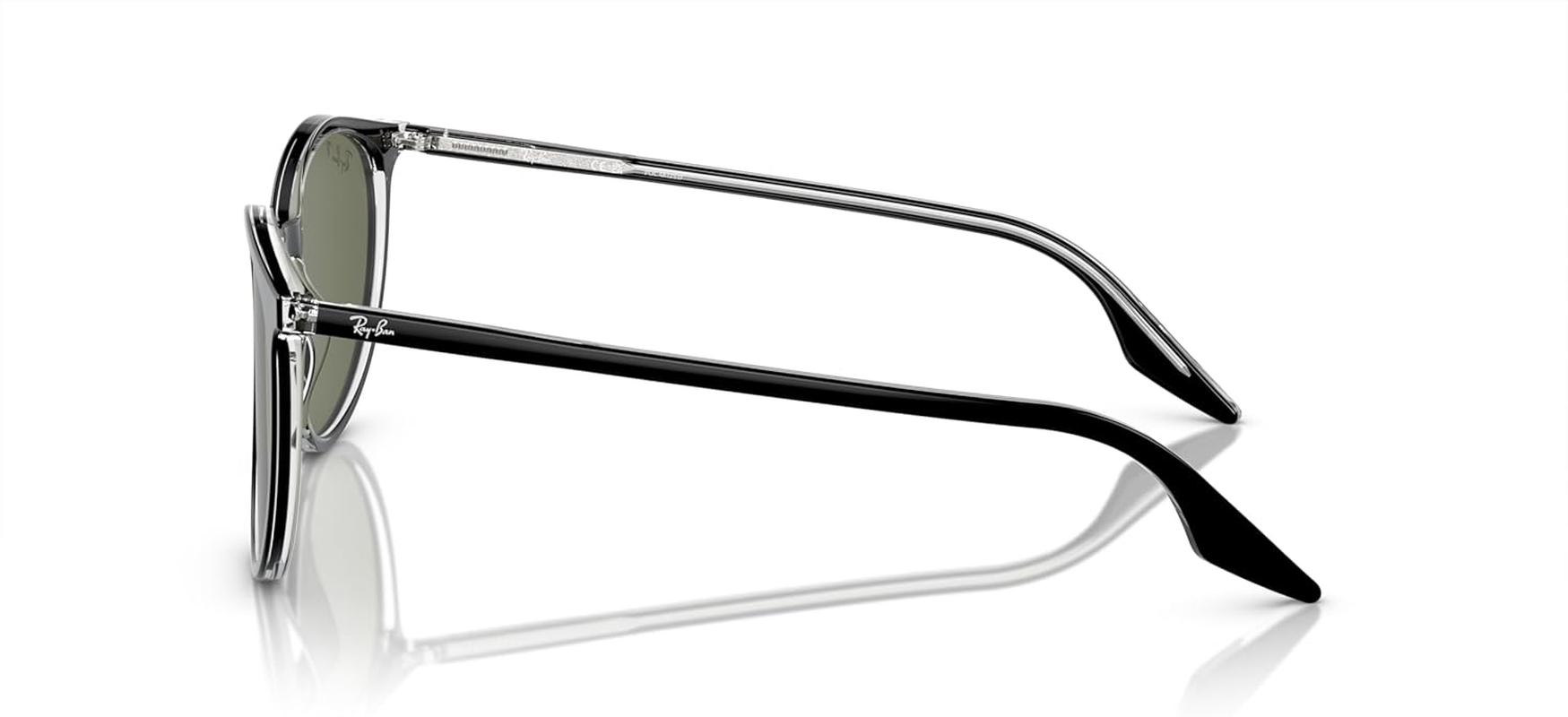 RAY-BAN Polarised Sunglasses, 0RB2204 - Black On Transparent  Green image number 5