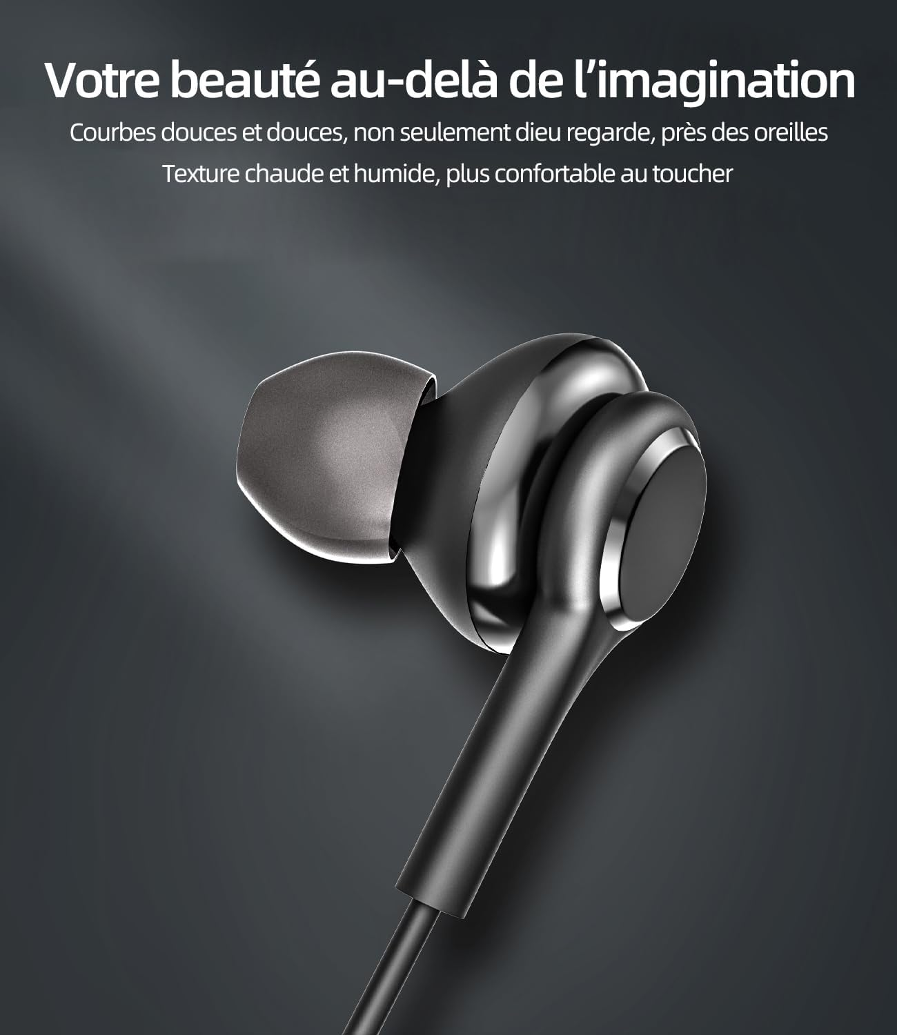 Kefiany 2 Pack Wired USB C Earphones Headphone Earphones Headphone Earphones Compatible with Samsung Galaxy S23/S24, Phone 16/15, Pad and Other USB-C Devices (Black) image number 3