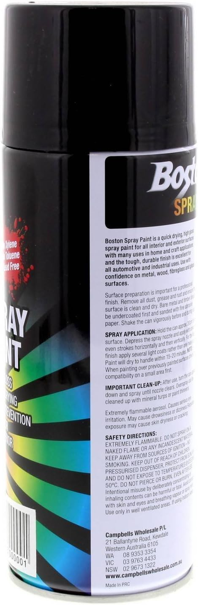 Boston Spray Paint 250 Gram Matt Black