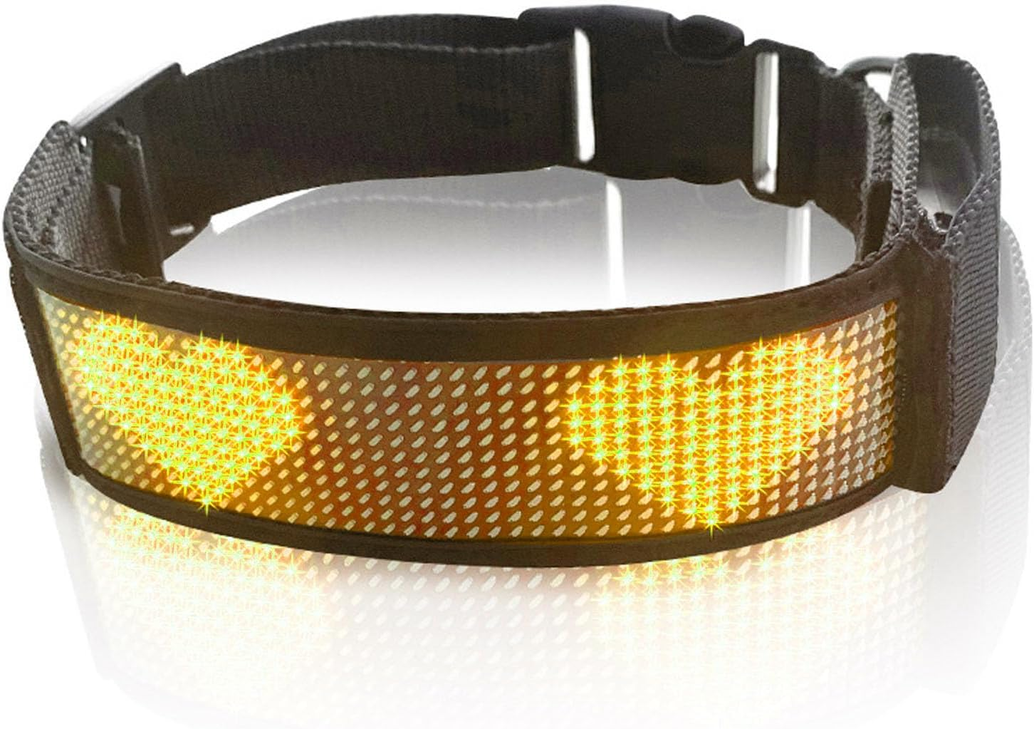 Programmable LED Collar with Connection, Rechargeable, Stylish Design, High Visibility Compatible with for Ios for Android, App Programmable (Red)