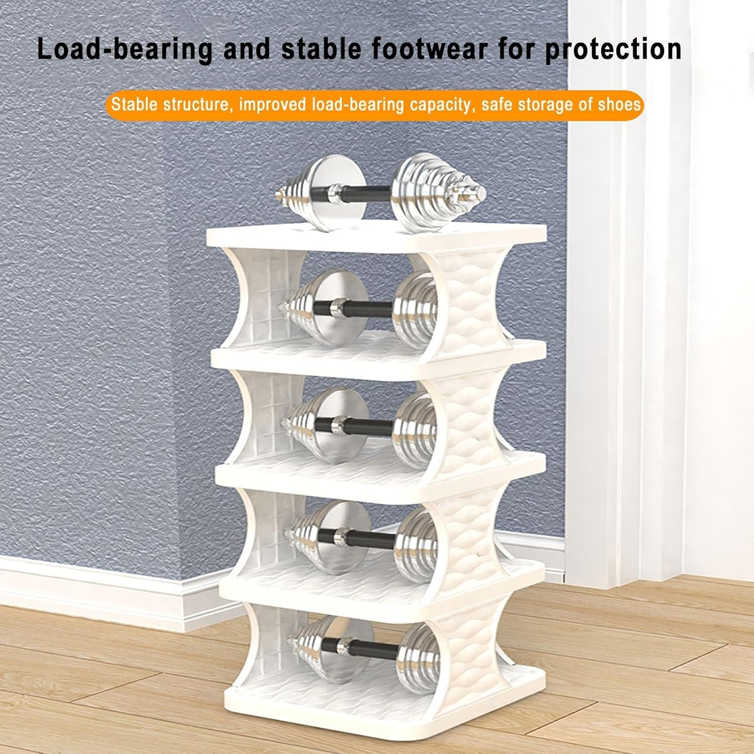 Shoe Rack, 6 Tier Shoe Shelf without Assembly, Narrow Small Shoe Storage Space Saving, Shoe Organizer for Closet, Front Door Entrance, Entryway, Bedroom, image number 2
