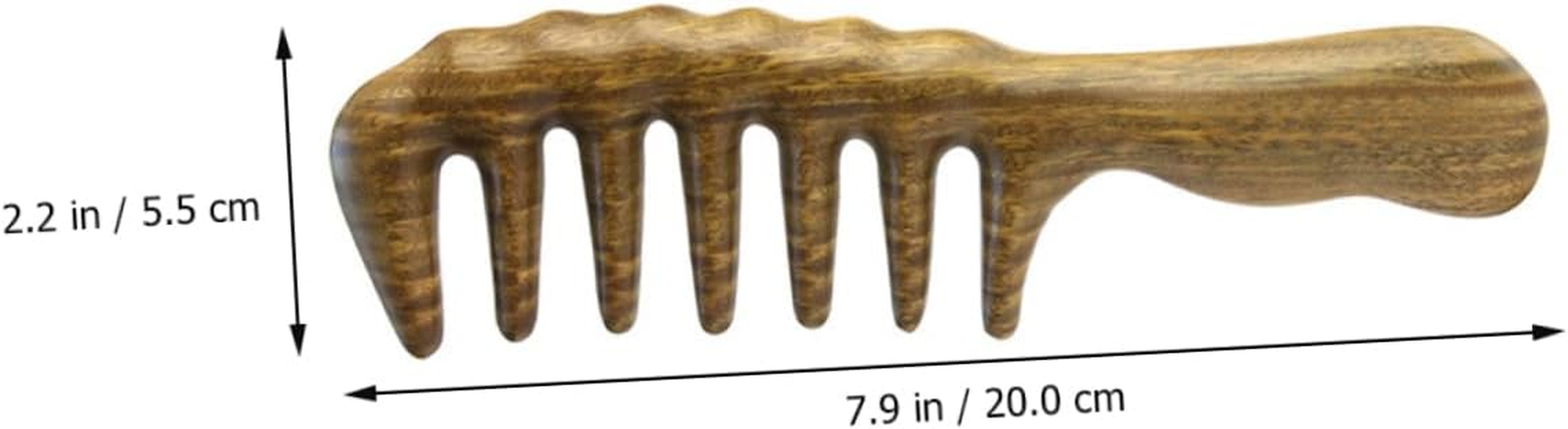 TOVINANNA Sandalwood Hair Comb for Dandruff Scalp Massage Wide Toothed Curly Hair Styling image number 5