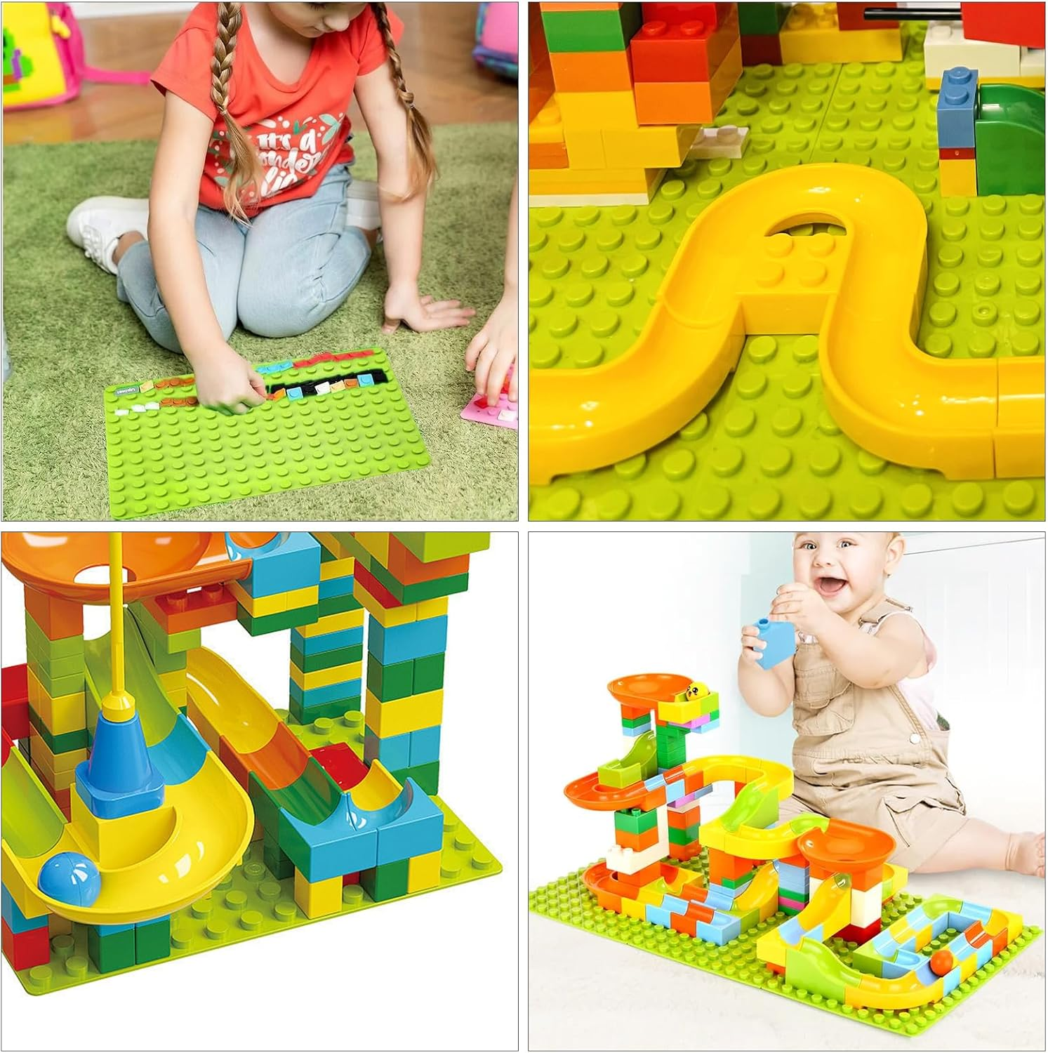 UOCAI 4 Pieces Building Plate, Large Compatible with Duplo Plate, 25.5 X 19 Cm,  Plates,  Plate Set, Base Plate, Base Plate, Clamping Blocks, Matte Plate, Green Building Plates for Girls And image number 4