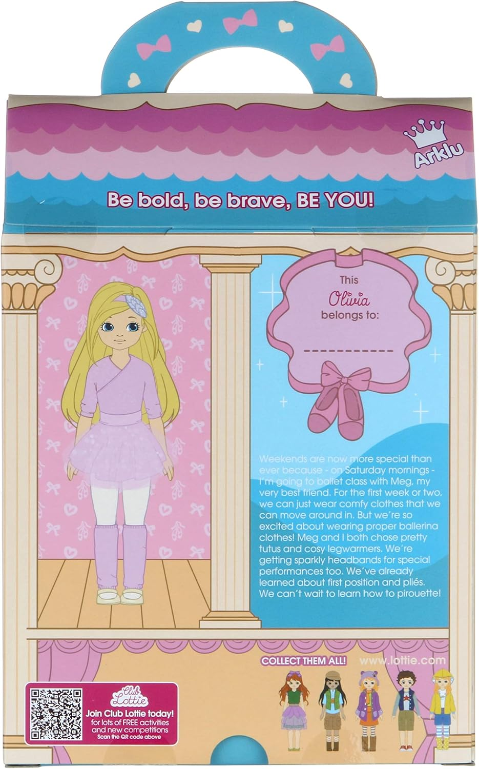 LOTTIE Ballet Class Doll &ndash; 7.5'' Ballerina Doll for Kids Age 3+ with Blonde Hair, Pink Tutu, Wraparound Cardigan, Ballet Shoes, Headband & Leg Warmers &ndash; Dance-Themed Doll Playset image number 3
