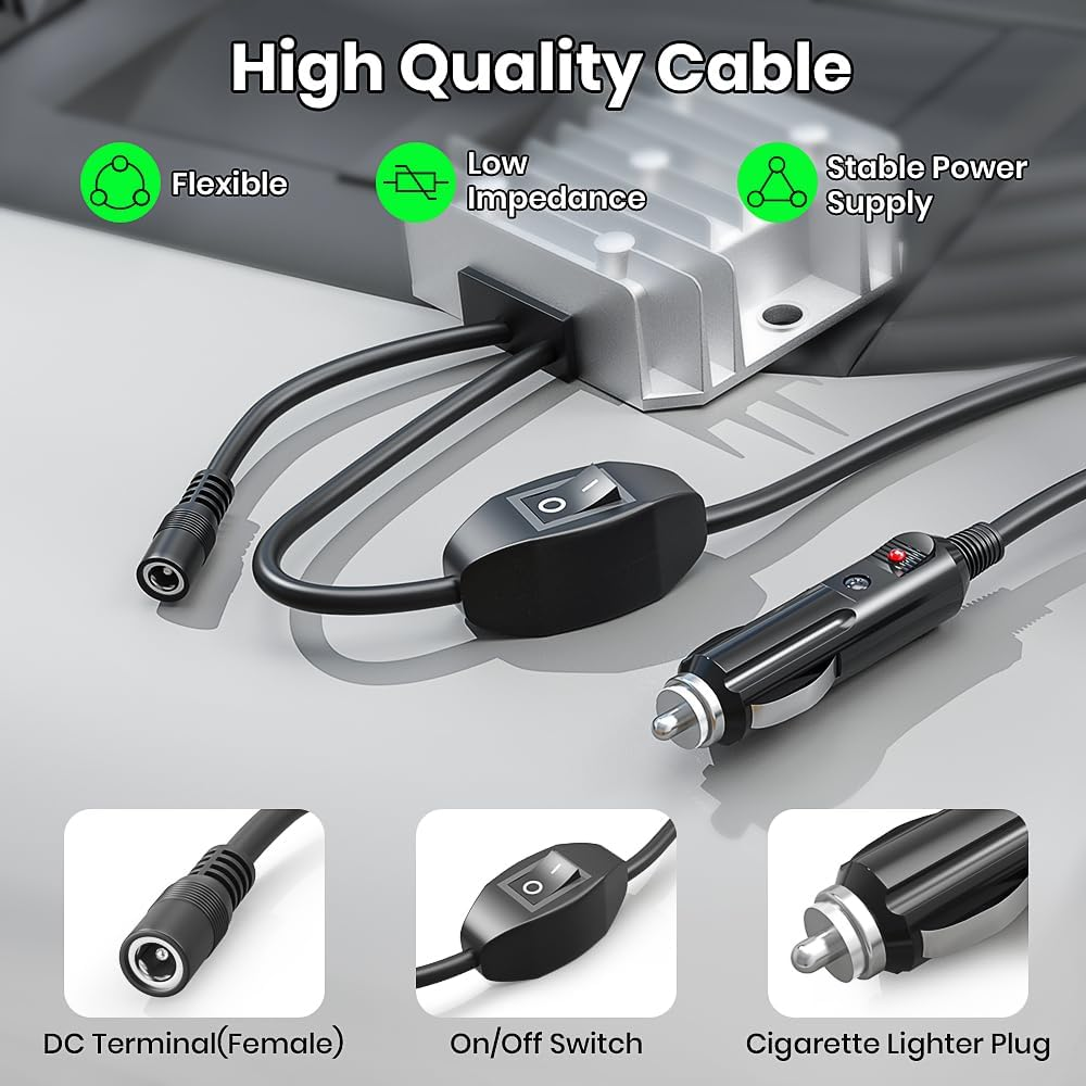 For Starlink Mini 12V Conversion Kit, 12V Power Cable with Cigarette Lighter Plug, 9-20V Step up 24V 72W Conversion Kit for Truck RV