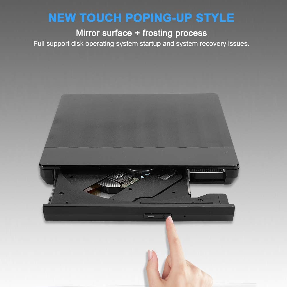 USB 3.0 External DVD Drive for Computer Laptop Notebook External Optical Drive DVD Writer PC Accessory Type-C Black for Windowsxp (Black) image number 3
