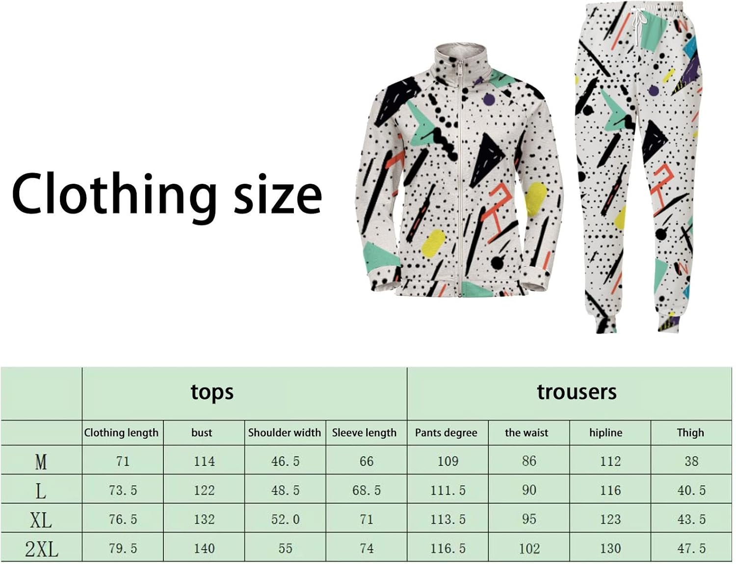 Nankoyal 80S Tracksuit Streetwear | Polyester Soft Jacket Joggers Sweatpant Set - Zipper Pullover Tops Waist Pants with Pockets for Men Boys image number 4