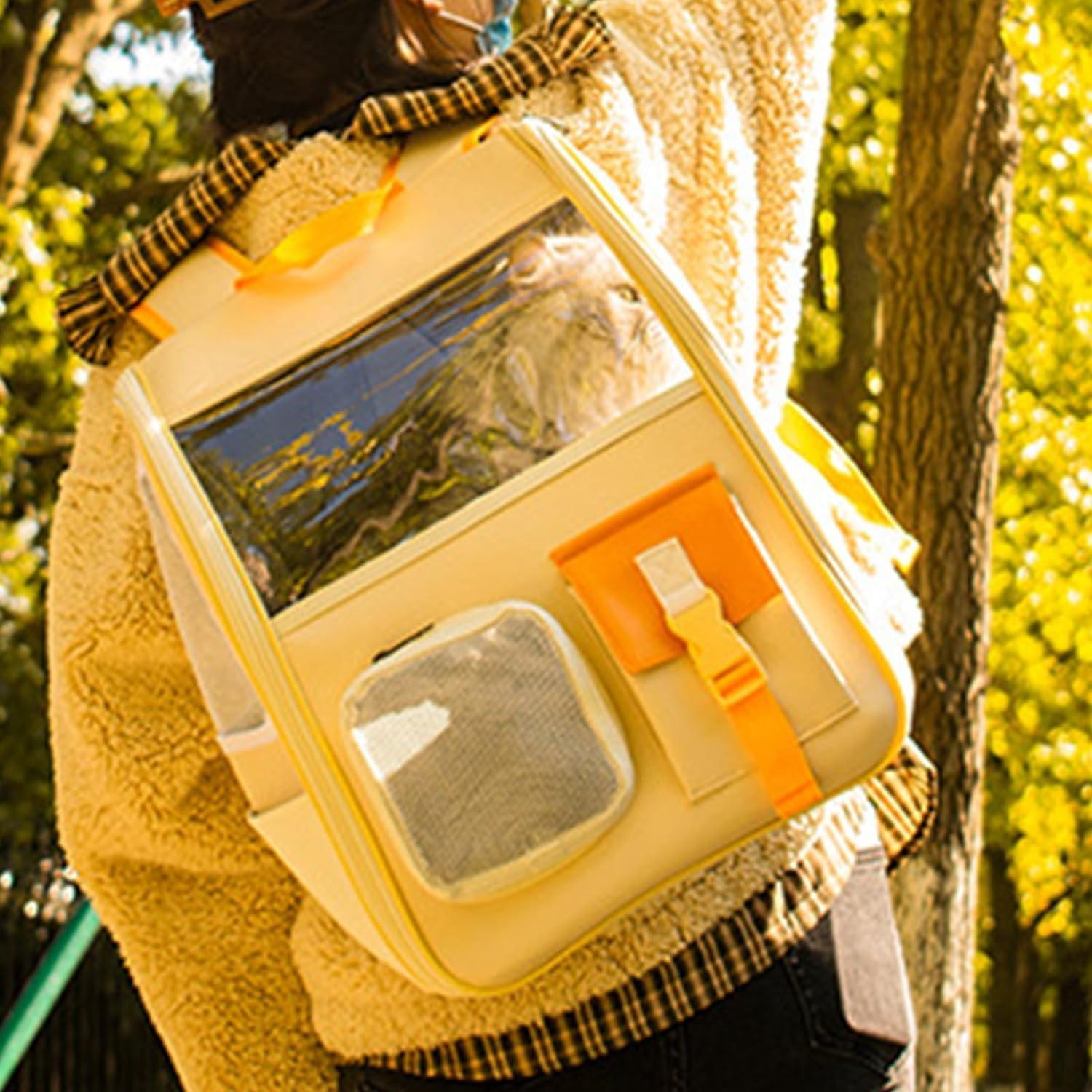 Cat Bag Dog Carrier Pet Carrier Pet Carrier Backpack Transparent Window Cat Travel Bag Multifunction Pet Carrier Bag Cat Carrier Pet Bag Carrier image number 3