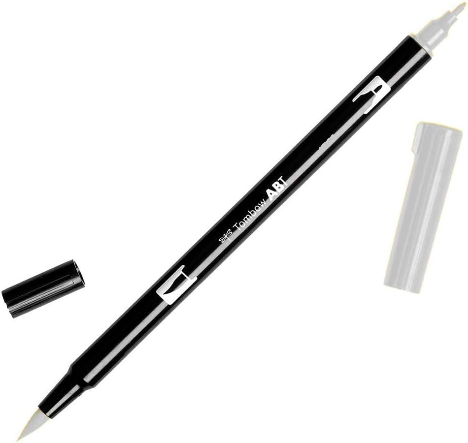 Tombow Dual Brush Pen Art Marker, N95 - Cool Gray 1, 1-Pack