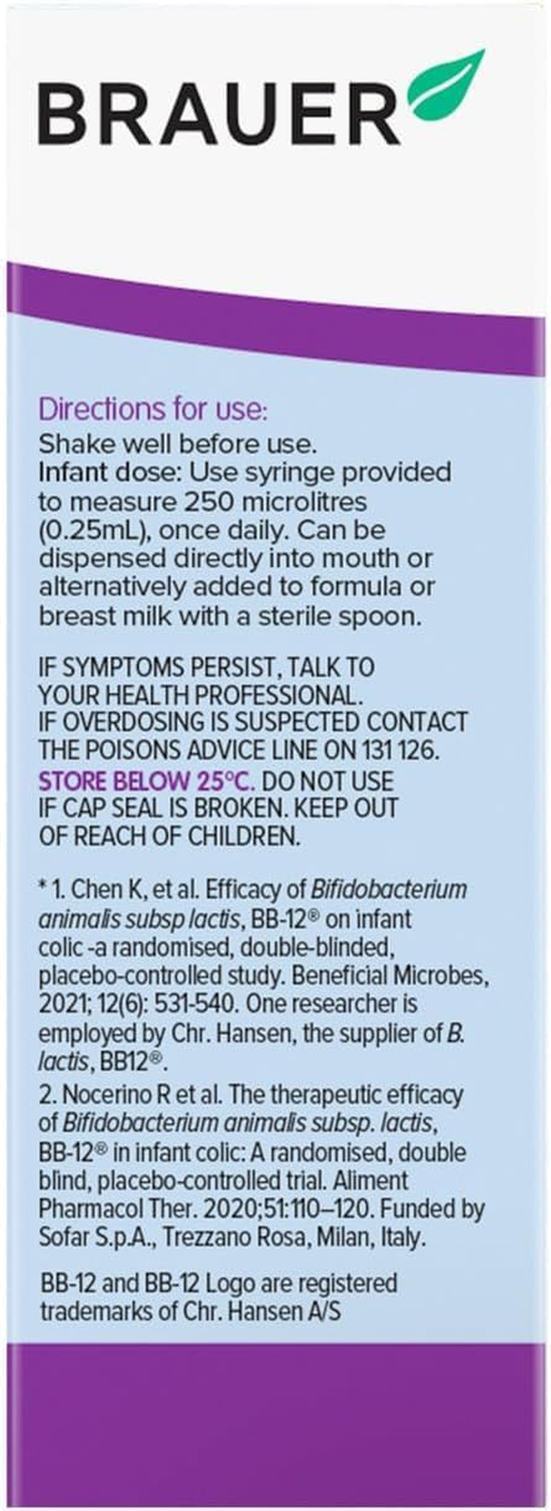 Brauer Baby & Child Coliceze Probiotic Drops 7.5 Ml &ndash; BB-12 Bifidobacterium Animalis Ssp. Lactis for Infant Colic Relief image number 3