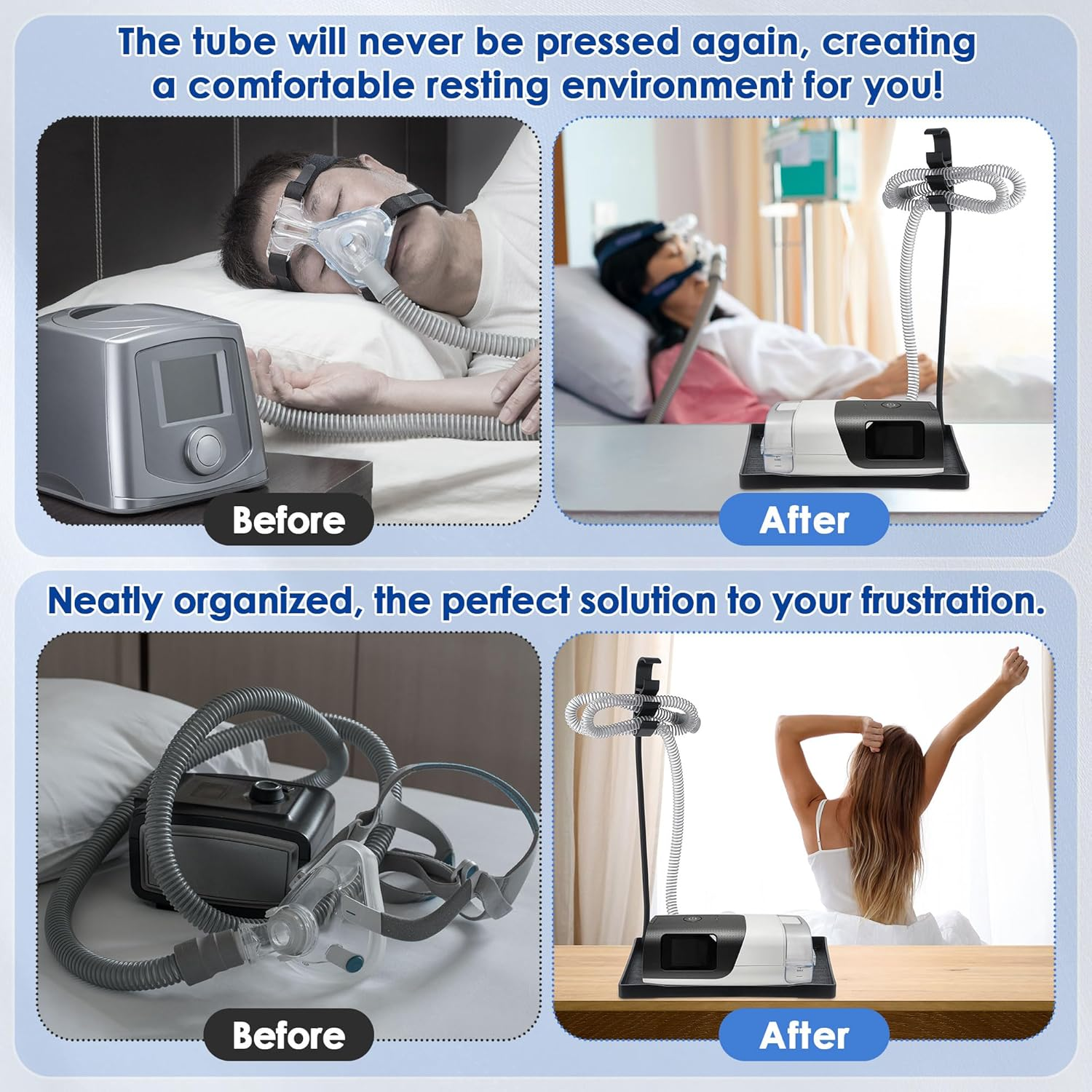 Geiserailie CPAP Hose Holder, Mask and Tube Hanger Mat for CPAP Machine, CPAP Supplies for Bedside Organizer with Hook, CPAP Nightstand Accessories Hose Hook for Women & Man, Travel CPAP Mask Stand image number 5