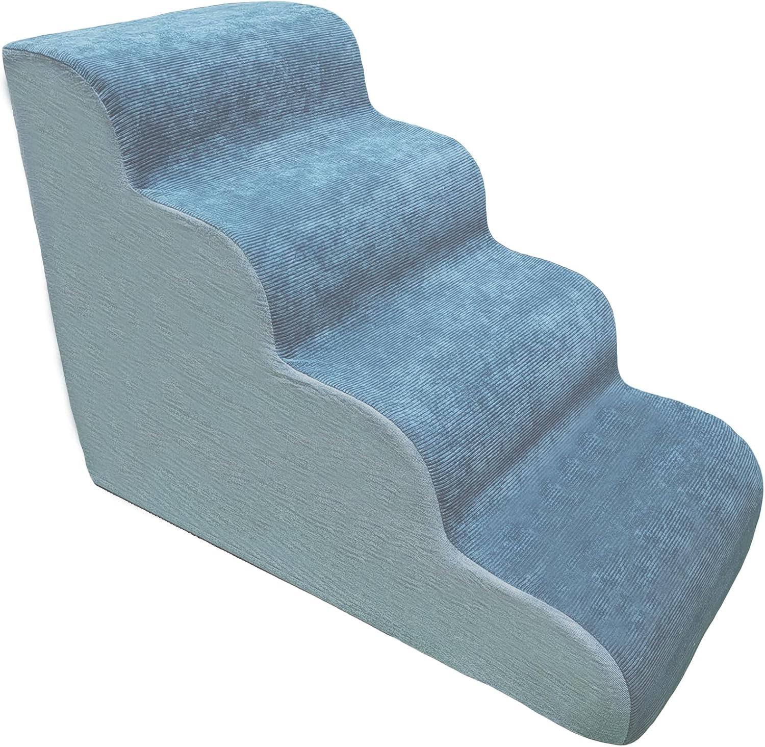 Kopmath Dog Stairs for Beds and Couches, 4-Tiers Dog Steps, Sturdy and Stable, Strong-Support High Density Foam, Protect Pets Joints, Non-Slip Bottom Design,18.1" H