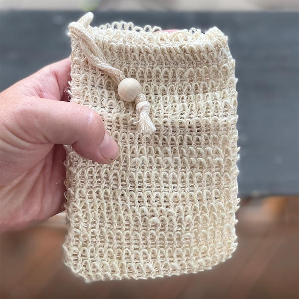 2 Soap Bags & 2 Foaming Nets,Waterproof & Leakproof Bag, Bar Soap Pouch for Shower,Natural Sisal Fiber Soap Savers,Portable Quick-Dry Waterproof Bag for Travel & Camping image number 1