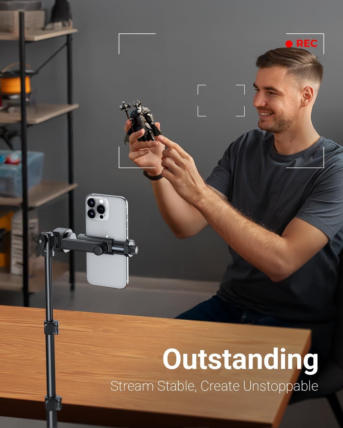 66" Phone Tripod, Tripod for Iphone with Remote & Ultimate Phone Mount, Extendable Selfie Stick Cell Phone Tripod Stand for Video Recording, Compatible for Iphone/Android/Camera