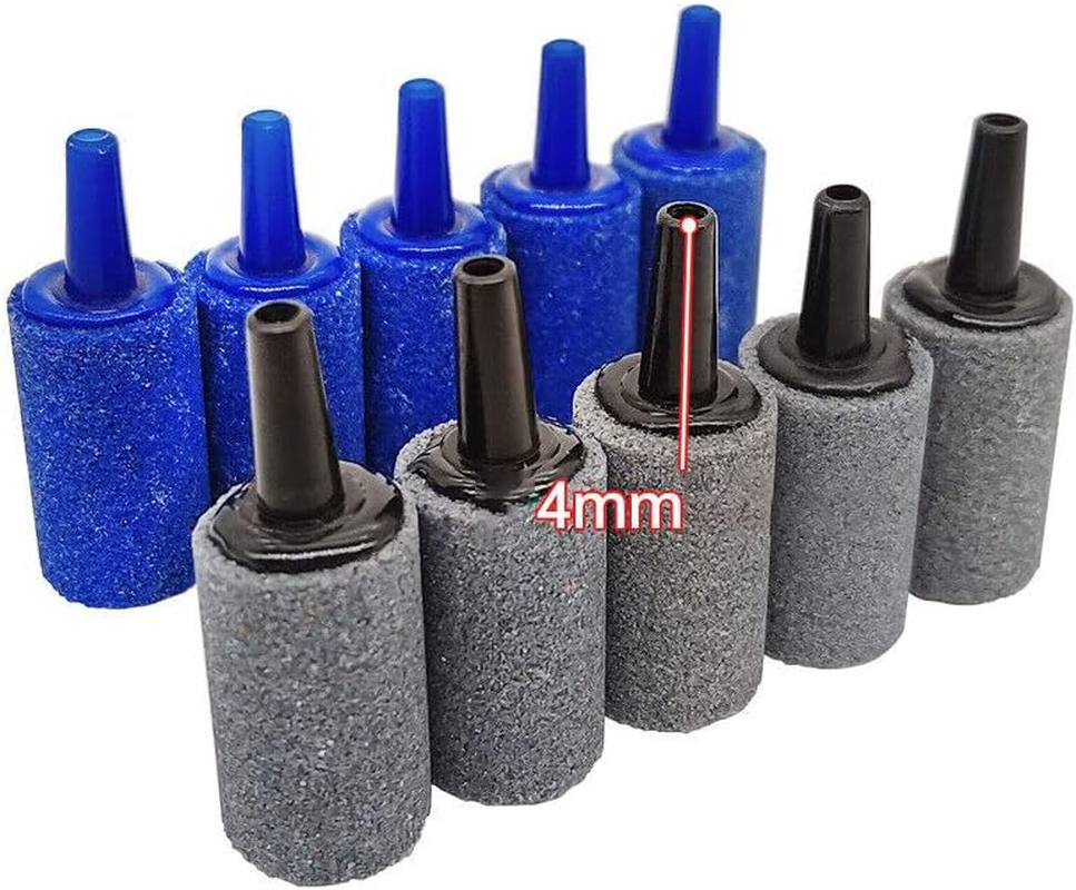 AIMALL 10PCS Aquarium Fish Tank Aerator Air Stone Diffuser Oxygen Bubbles Pump 2Colours, 0.16" Outer Dia, 0.098" Inner Dia - Enhances Water Filtration & Quality image number 4