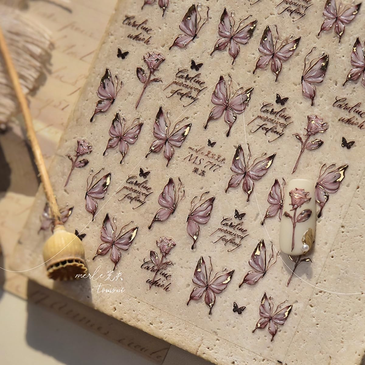 Proxima Direct 1Sheet 5D Laser Butterfly Nail Art Stickers Decals 5D Embossed Jelly Butterfly Nail Stickers,Nail Design Decals for Women'S Manicure Accessories (Butterflies-1)